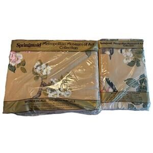 VTG Springmaid Metropolitan Museum of Art 2 Std Pillowcase and Flat Sheet double